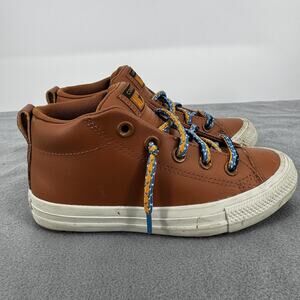 Converse All Star Berkshire Mid Boot Junior 1 Brown Leather 668490C